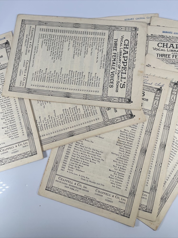 15+ Chappell&rsquo;s Vocal library of part 3 Female Voices Sheet music book – 1936
