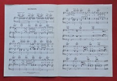 John Lennon Yoko Ono Woman Sheet Music Piano Vocal Guitar 1981 Lenono USA SELLER
