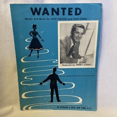 1954 Perry Como Wanted Sheet Music Jack Fulton Lois Steele M. Witmark & Sons