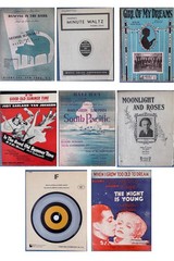 Vintage Sheet Music Lot | Retro Piano Songs for Junk Journals, Mixed Media Decor