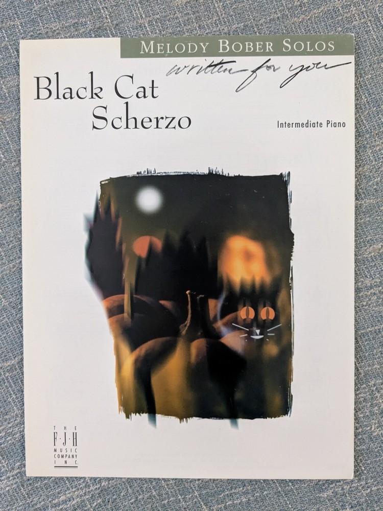 Black Cat Scherzo Intermediate Piano Solo by Melody Bober 1998