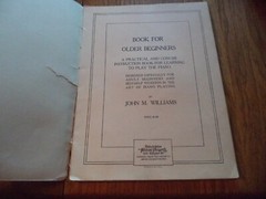 Book for Older Beginners An Instruction Book for Piano 1926 by John M. Williams