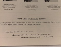 Vintage 1967 Guitar Chord Dictionary Ronny Lee Beacon Music Co Ridgefield NJ USA