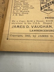 Vintage 1952 “Glory Light” Hymnal by James D. Vaughn Shape Notes