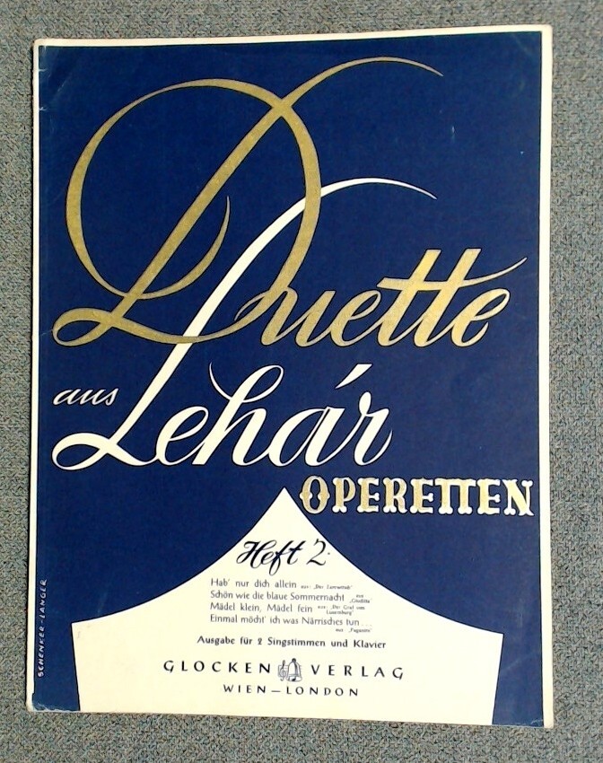 Duets From Franz Lehar Operettas Book 2 (Glocken-Verlag 1953 – German Text)