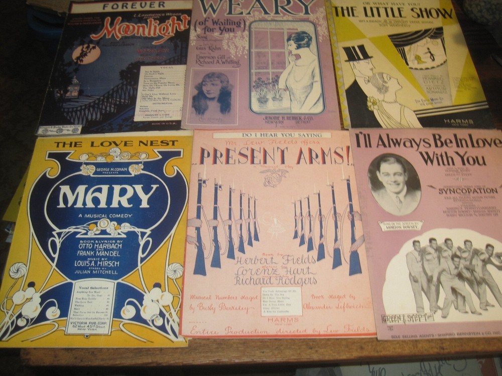 VTG 1920s SHOW TUNES/FILMS/SONGS Sheet Music LOT OF 12-PRESENT ARMS/ROSCOE AILS