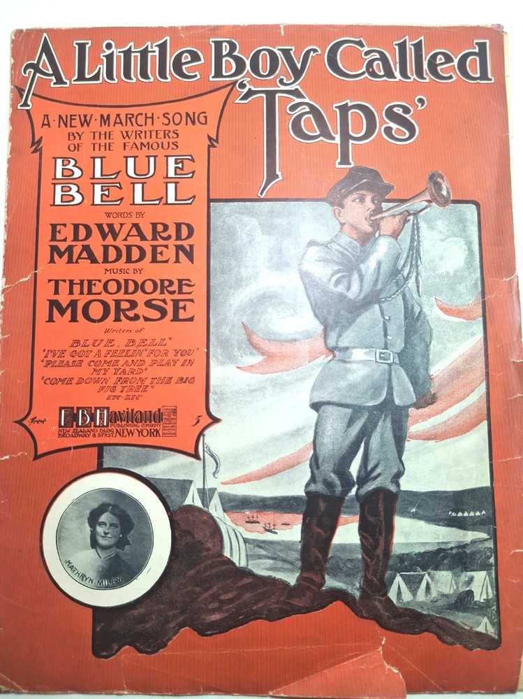 Sheet Music Little Boy Called Taps March Song Madden Morse 1904 14×10