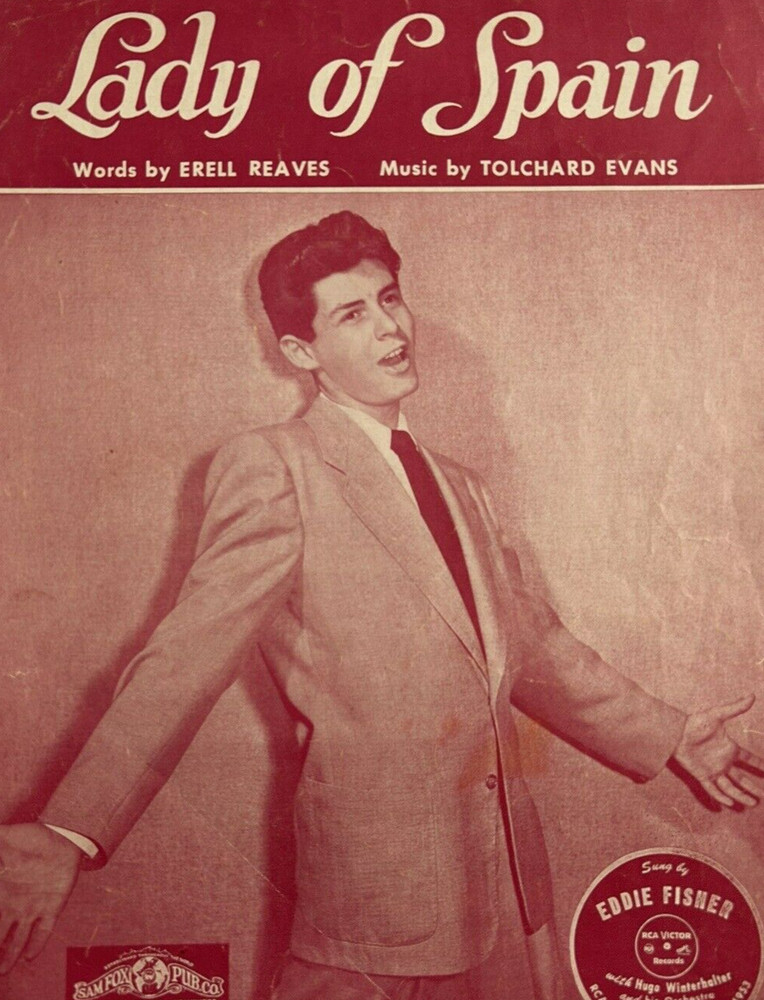 Vintage Sheet Music Eddie Fisher – Lady of Spain