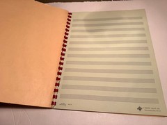Vintage Blank Sheet Music spiral bound Book – Manuscript Paper 12 staves 60s