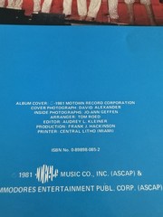 1981 Commodores Lionel Richie In the Pocket Piano Vocal Chords Songbook
