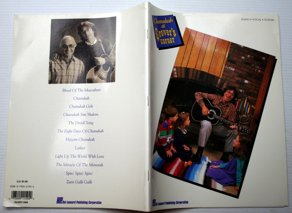 CHANUKAH AT GROVER&rsquo;S CORNER songbook 1992 lyric guitar/piano/vocal arrangements