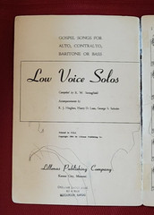 1954 Lillenas LOW VOICE Gospel Music Songbook Alto Contralto Baritone Bass pb