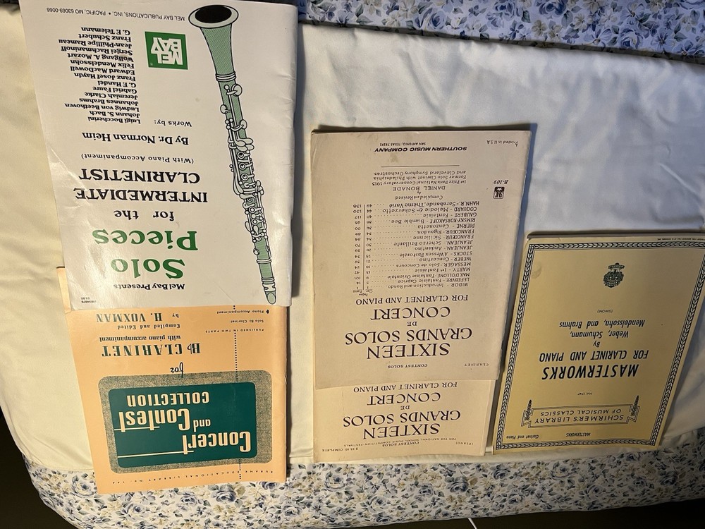 Clarinet and Piano Performance Music for Intermediate Clarinet Book . Set Of 4