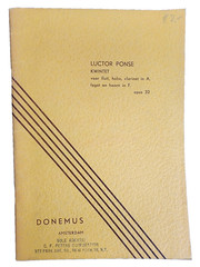 Luctor Ponse – Quintet for Flute, Oboe, Clarinet, Bassoon, Horn – Opus 32 Score