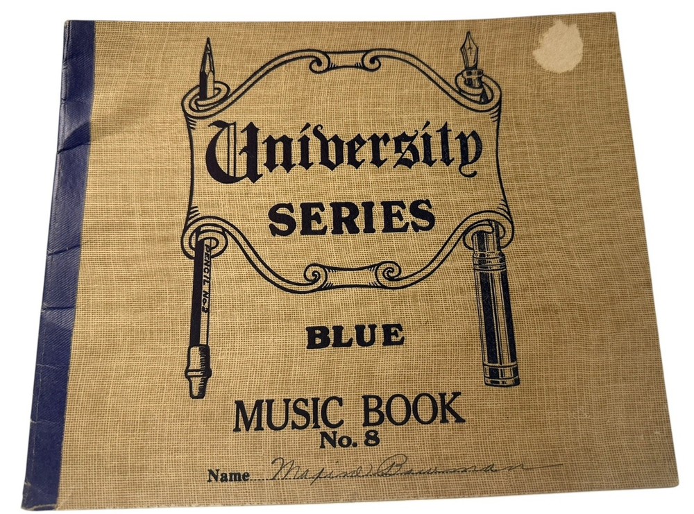University Series Blue Music Book No. 8 Blank Sheet Music Vintage