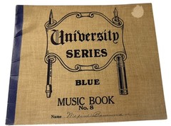University Series Blue Music Book No. 8 Blank Sheet Music Vintage