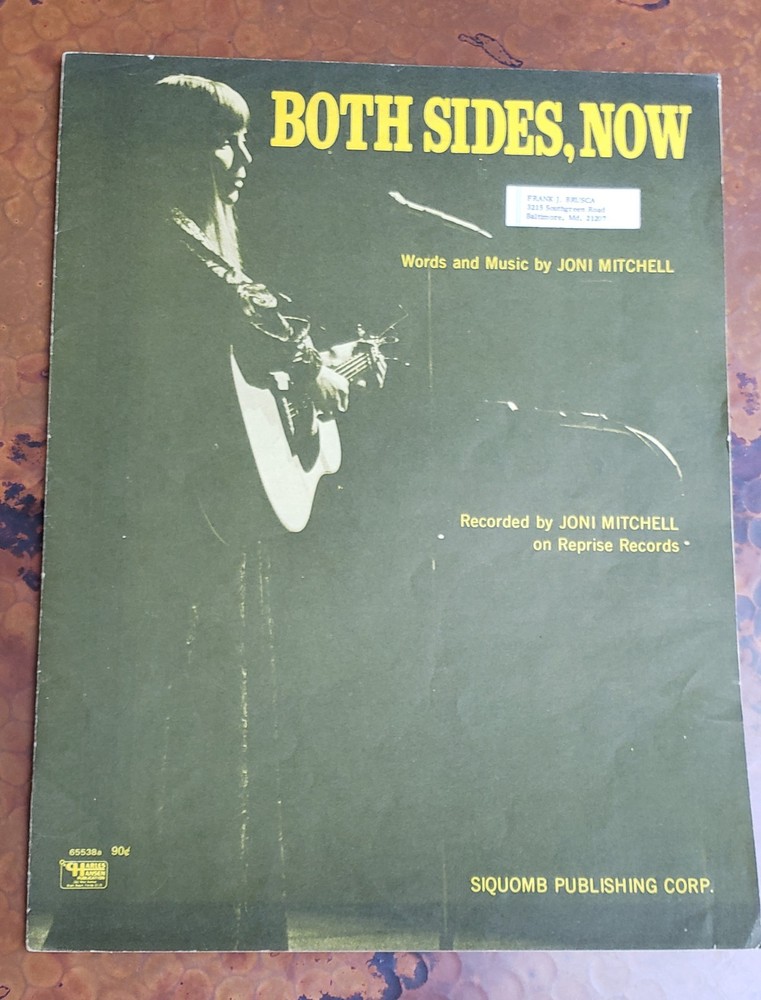 Joni Mitchell Both Sides, Now sheet music Reprise 1960s Siquomb Charles Hansen