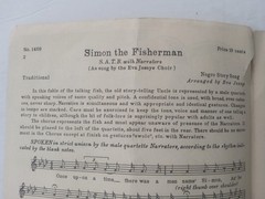 SIMON THE FISHERMAN EVA JESSYE Chorus of Mixed Voices w/Narrators Laurel Octavo