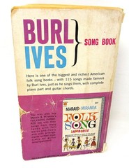 Burl Ives Song Book 1963 Piano Voice Guitar Chords 115 Songs Sheet US Seller