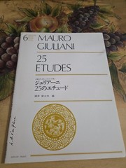 Mauro Giuliani 25 Etudes For Classical GuitarRare Book,Zen-On Series Jap Edition