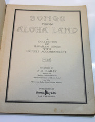 Songs From Aloha Land Collection Hawaiian Songs Ukulele Accompaniment NB Bailey