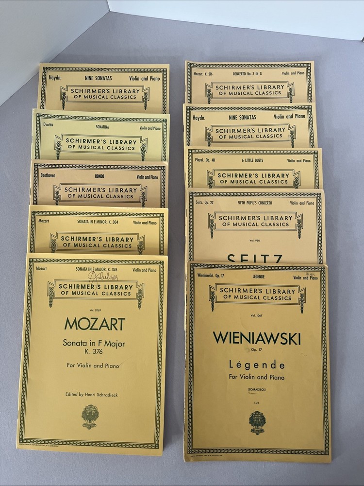 Schirmer&rsquo;s Library of Musical Classics Violin and Piano Lot of 10 Free Shipping