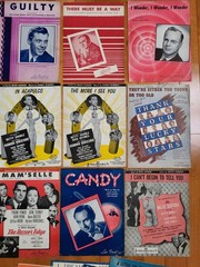 Lot of 33 VTG 1940s Piano Sheet Movie Music Betty Grable Humphrey Bogart Goodman