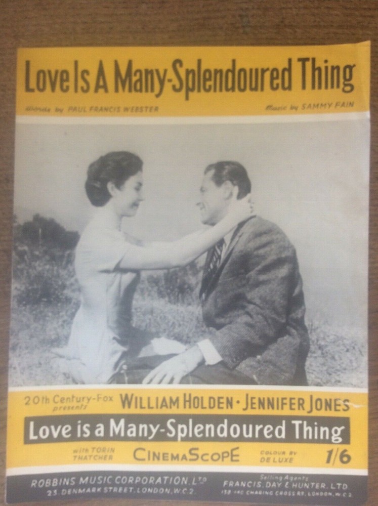 Love is a Many Splendoured Thing CinemaScope 20th Century Fox Sheet Music