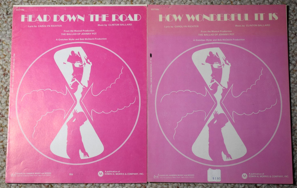 Vintage 1971 Head Down The Road Sheet Music The Ballad Of Johnny Pot Rare Flop