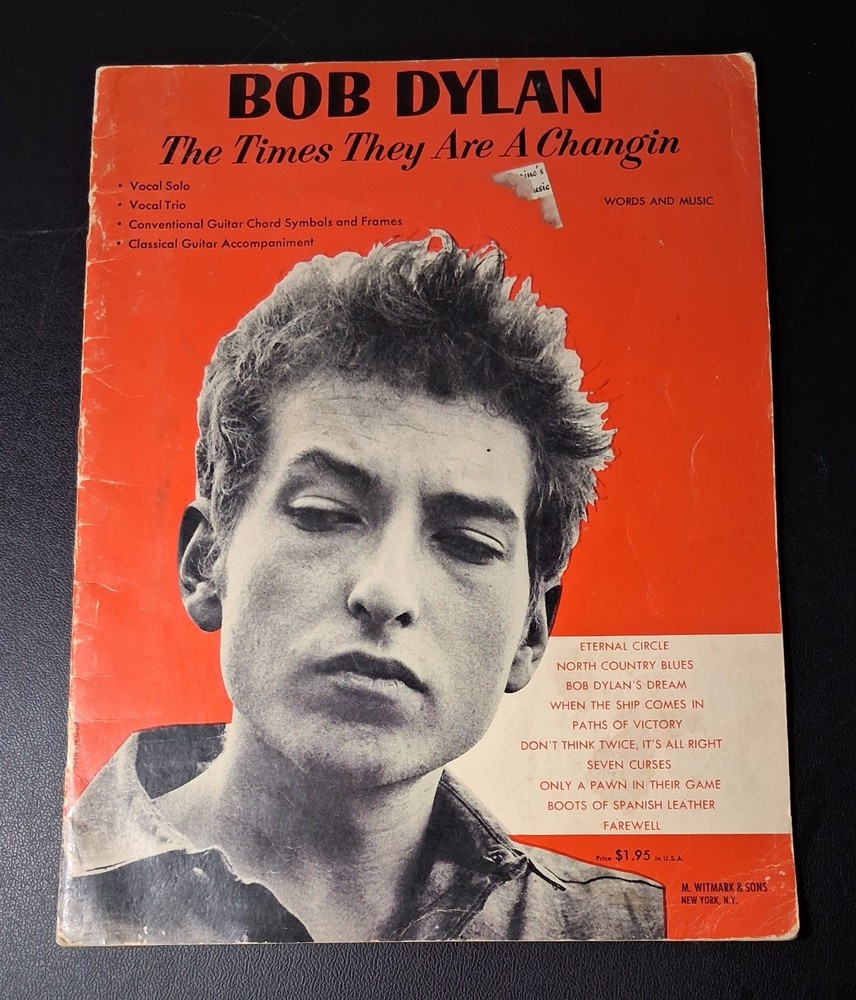 1963 Bob Dylan Songbook « The Times They Are A Changin » Song Book Chords