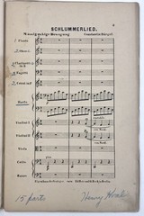 1871 1st Edition Orchestra Score & 15 Parts SCHLUMMERLIED Constantin Burgel HARP