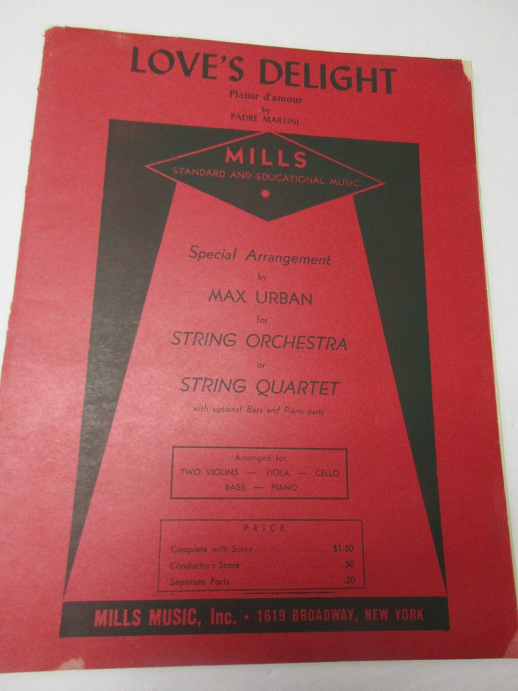 Padre Martini Love&rsquo;s Delight String Orchestra or Quartet Bass Piano Sheet Music