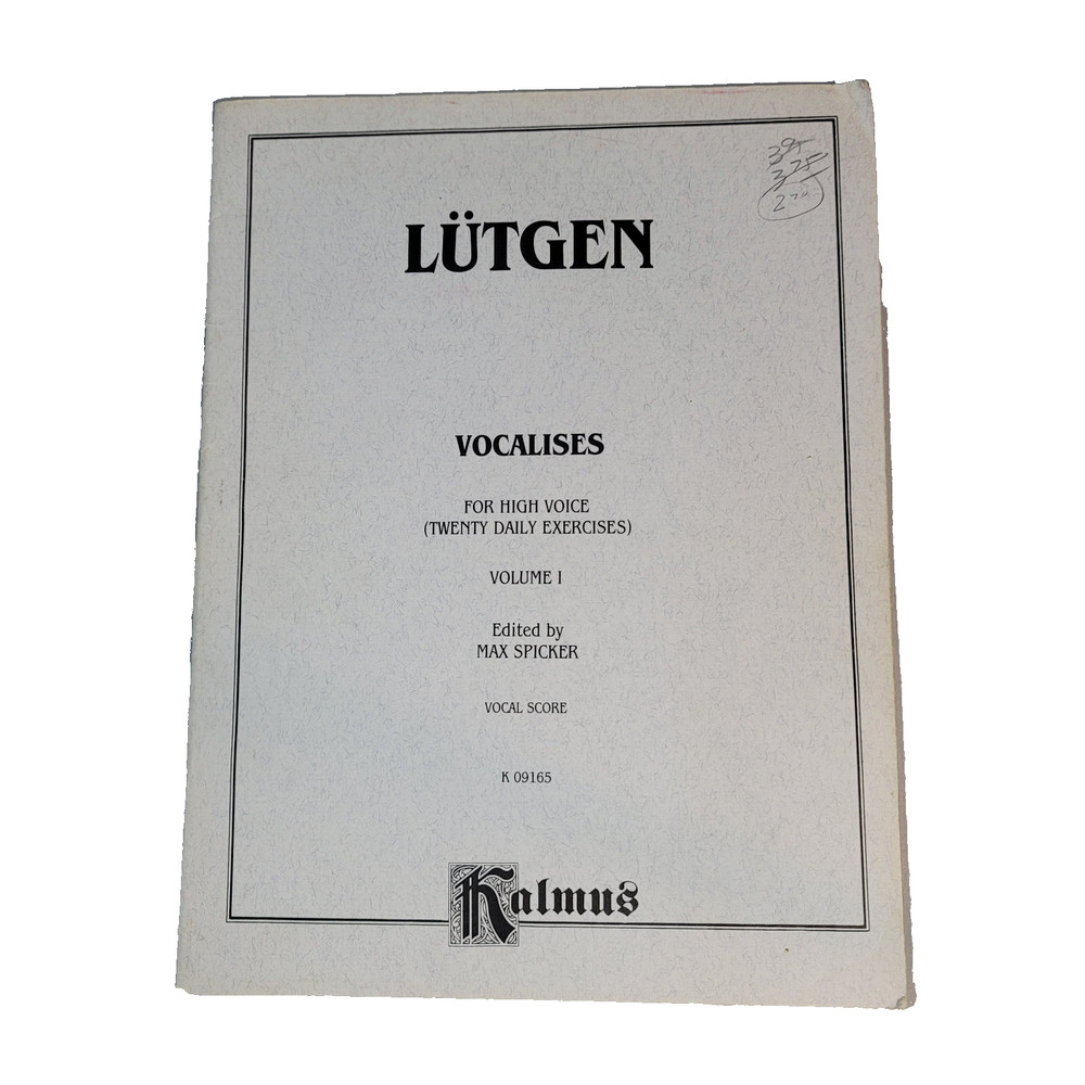Lutgen Vocalises For High Voice Daily Excercises Vol 1 Belwin Mills Publishing