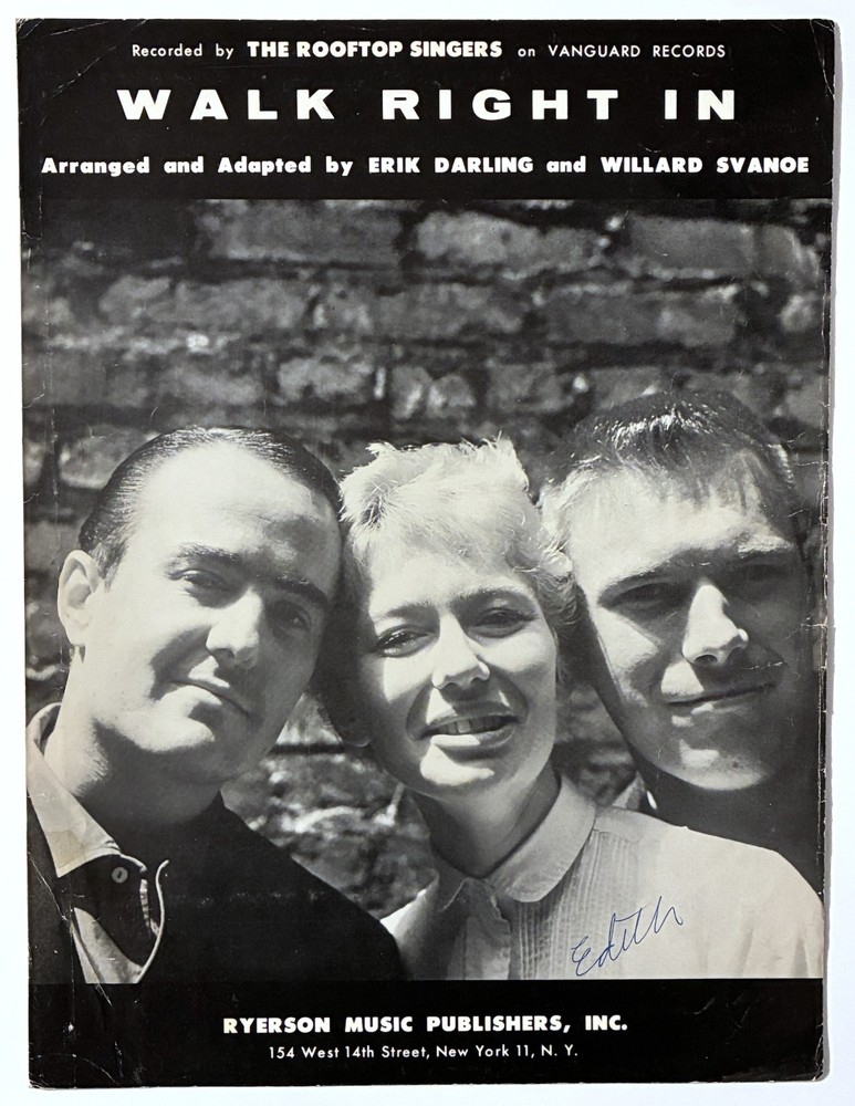 1963 THE ROOFTOP SINGERS « WALK RIGHT IN » SHEET MUSIC – FOLK SONG