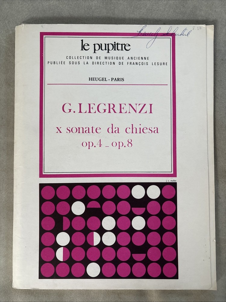 Giovanni Legrenzi- X Sonate de Chiesa Op. 4 & 8 Le Pupitre Heugel Score & Parts
