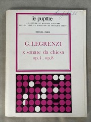 Giovanni Legrenzi- X Sonate de Chiesa Op. 4 & 8 Le Pupitre Heugel Score & Parts