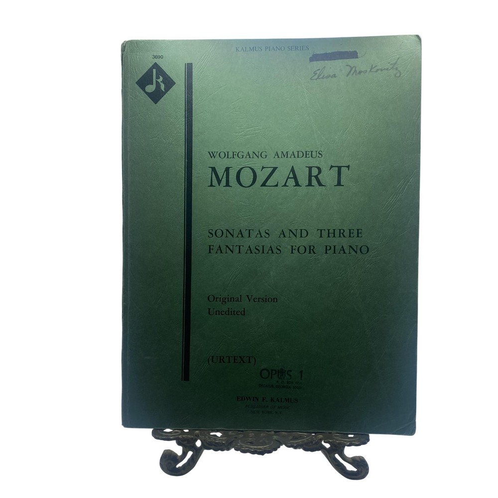 Vintage Kalmus Mozart Sonatas & Three Fantasias Piano Urtext Sheet Music USA