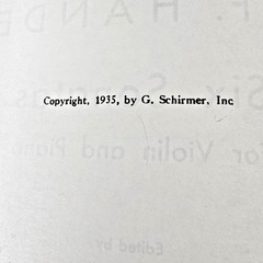 GF Handel Six Sonatas For Violin Piano Sheet Music Keyboard Score Songs 1935 Vtg