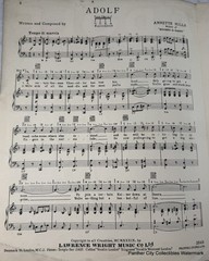 Original 1939 Sheet Music Adolf Annette Mills World War II Sheet Music England