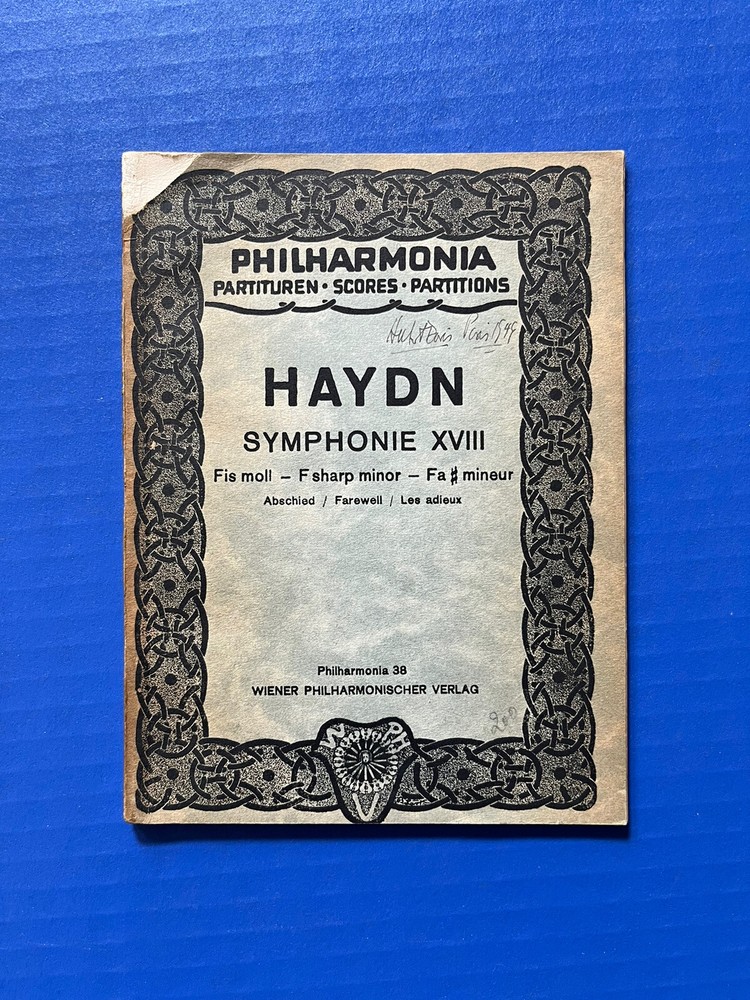 Haydn – Symphony No. 45 in F-sharp Minor – Philharmonia Study Score PB (Phil 38)
