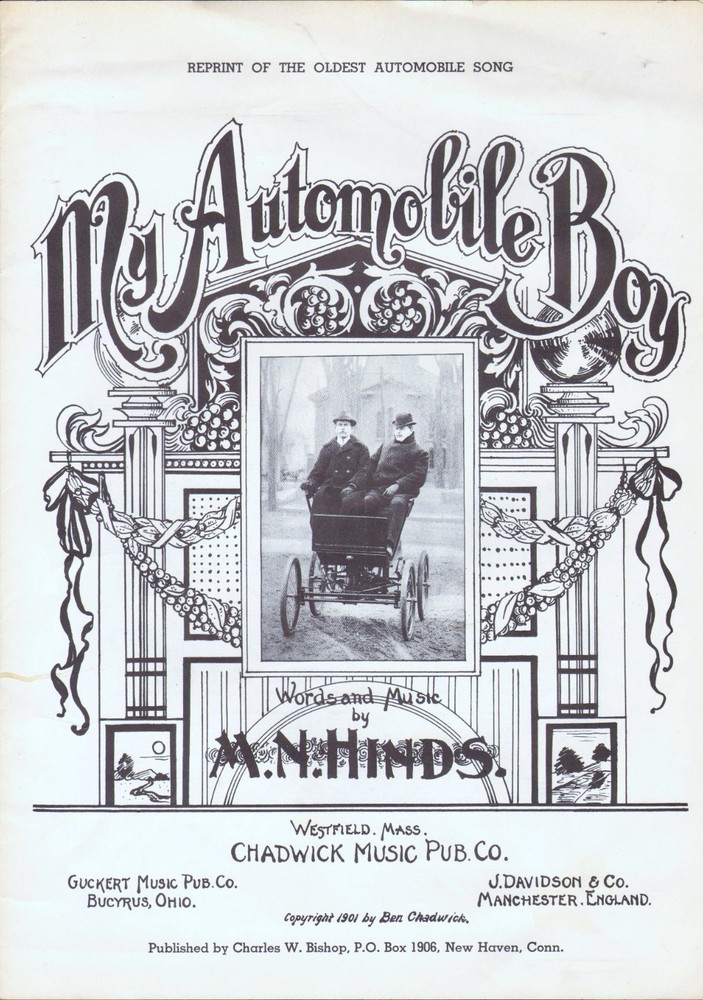My Automobile Boy 1901/1950 ANTIQUE AUTO M N Hinds Sheet Music!