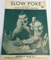 Slow Poke Sheet Music Red Stewart 1951 Pee Wee King Chilton Price