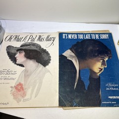 Sheet Music 1916-1920 Lot Of 9 With Bonus 1908 Italian/english Songbook