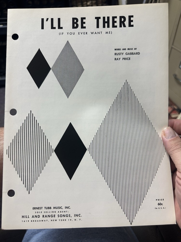 B ‘53 RAY PRICE Sheet Music I’ll Be There