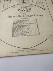 VTG 1941 Sacred Classics Book Two Hymn Interpretations for Piano Fruen
