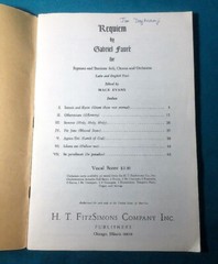 Requiem Gabriel Fauré 1950s Soprano Baritone Soli Chorus Orchestra Vocal Music