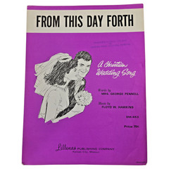 From This Day Forth Piano Christian Wedding Song Sheet Music 1966 Lillenas Vtg