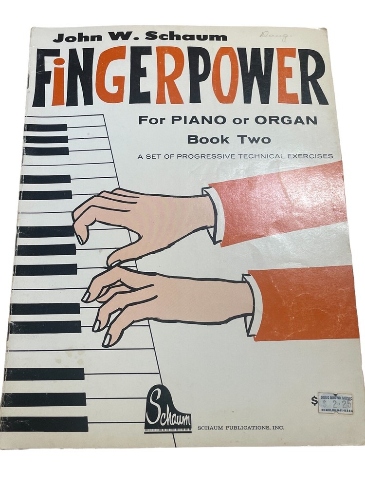 Vintage 1960s John W. Schaum Fingerpower Piano Organ Book Two Music Sheet 1968
