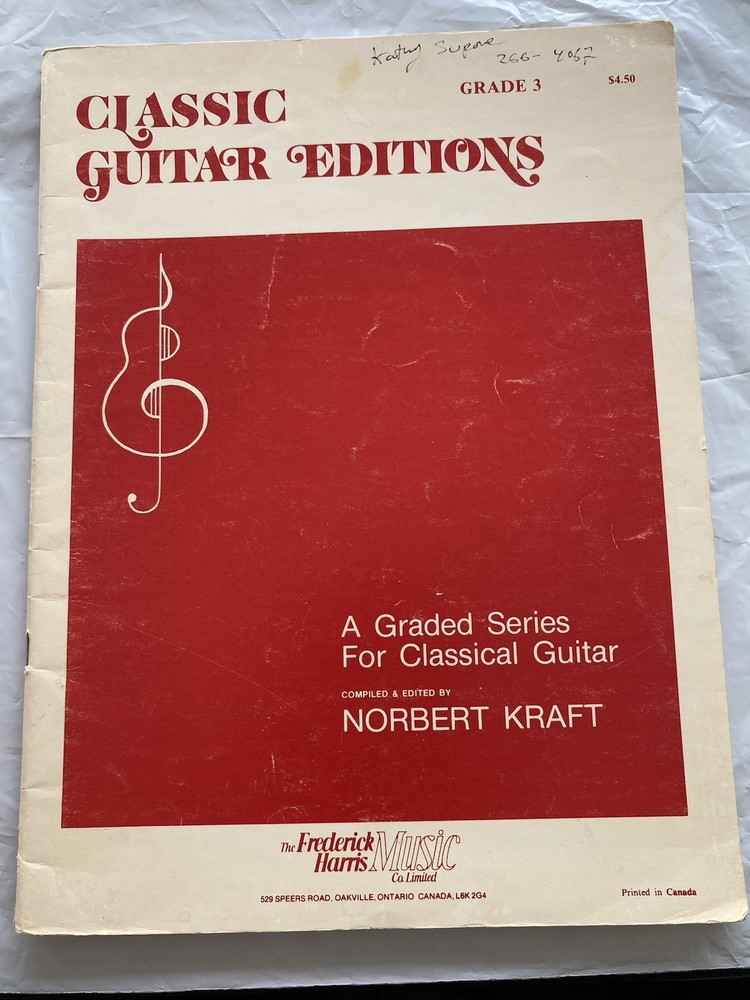Vintage Classic Guitar Editions Grade 3 Norbert Kraft Sheet Music Song Book