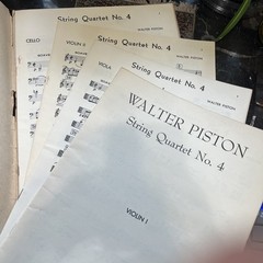 Walter Piston 1953 String Quartet No. 4 Set of Parts AMP Vintage